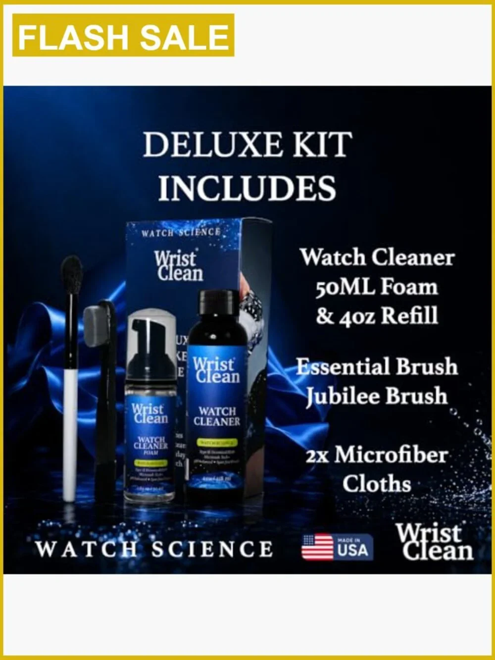 Watch Cleaning Kit with Microsuds Tech, 50ml Foam + 4oz Refill